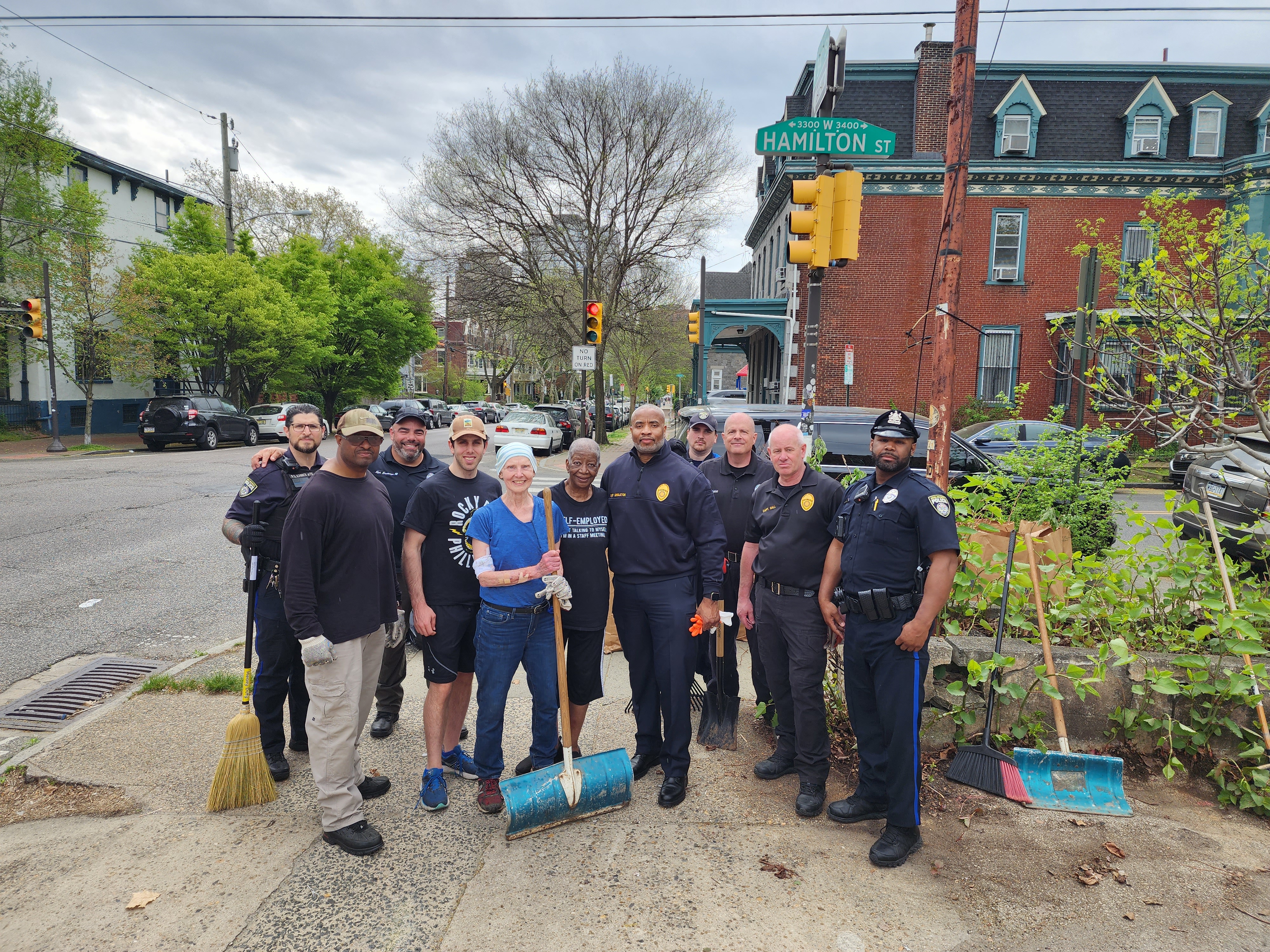 Group photo of Public Safety employees at a clean-up event