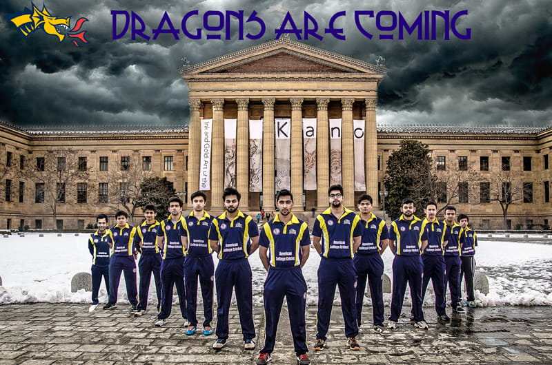 The Drexel Club Cricket team in a photo which was emulated by many other college cricket squads.