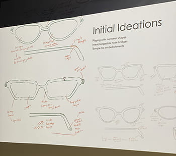 Students' initial ideations for eyewear designs