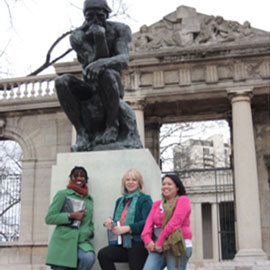 photograph of woman at art museum