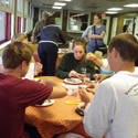 Students at breakfast in Barnegat Bay