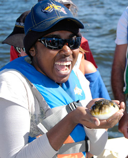 Student with fish