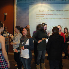 students at a conference