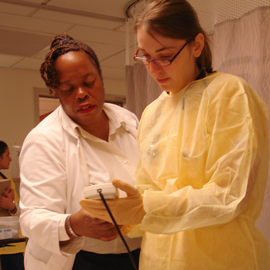 nursing faculty with student