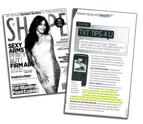 Shape magazine clipping