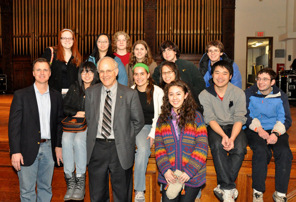 Dr. Gross with Conestoga High School Students