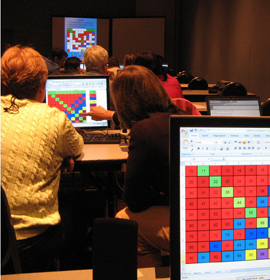 Teachers learning computer math software