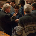 Dr. Brian P. Schmidt Speaking with attendees at the 17th Annual Kzmarczik Lecture