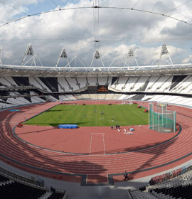 View of the inside of the Olympic Stadium in London