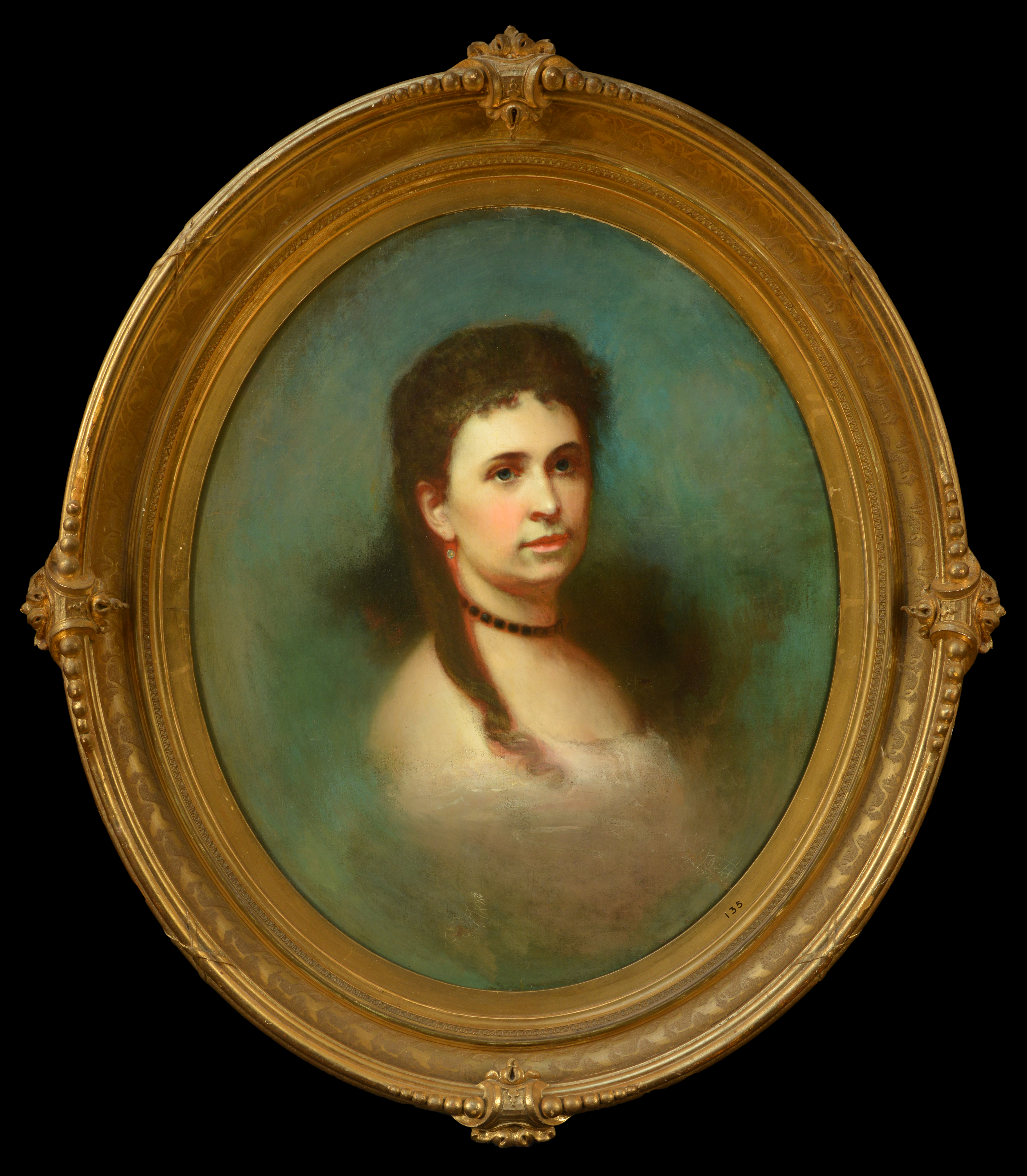 Portrait of woman in oval frame