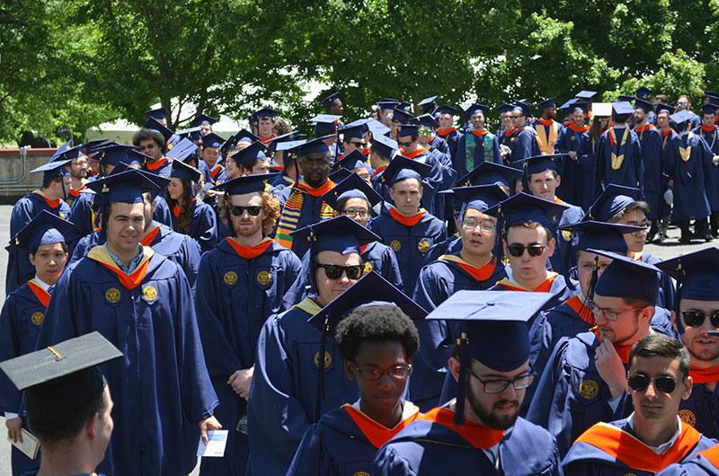Students process at Commencement ceremony