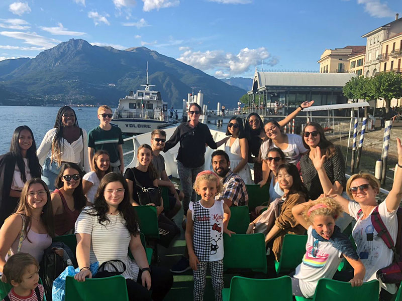 Class on a boat in Milan