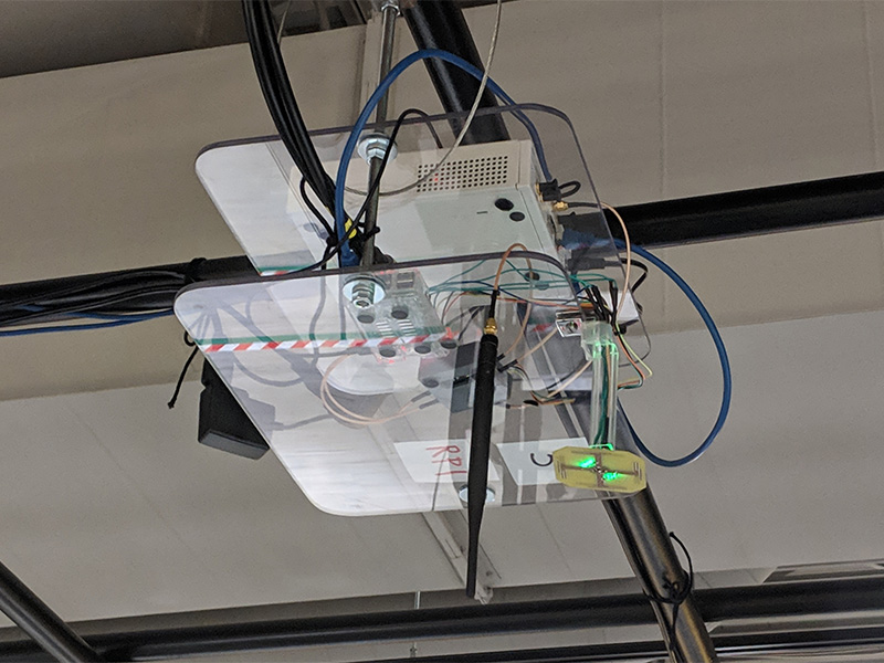Radio platform suspended from ceiling 