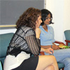 Harriet Millan and students