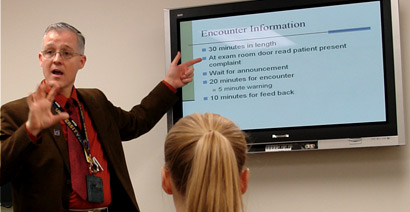 Professor teaching class