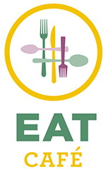 EAT Cafe logo with forks and spoons