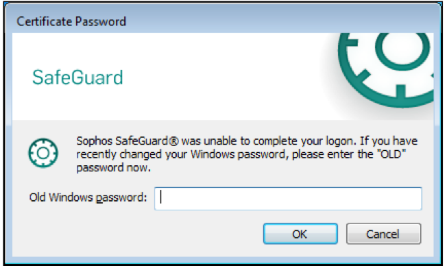 SafeGuard Old Windows Password Prompt