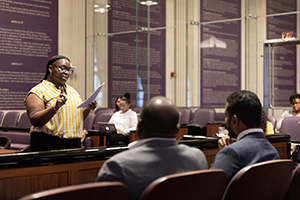 Students from DiveIn pipeline program conduct mock trial.