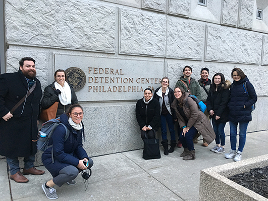 Students study criminal justice inside the Federal Detention Center through Inside-Out program in 2018