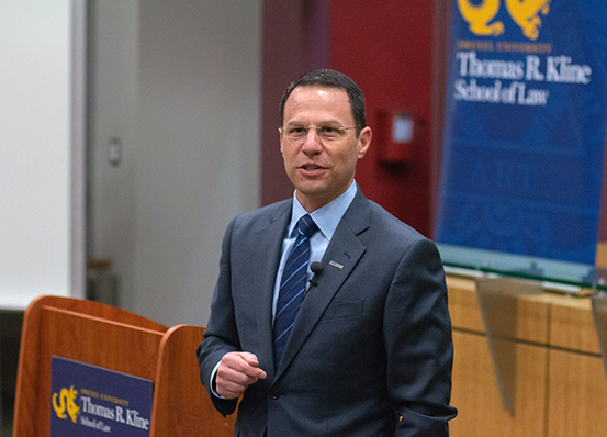 PA Attorney General Josh Shapiro visits the law school Feb. 28 2019