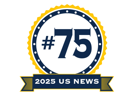 Badge that reads "#75 in 2024 US News"