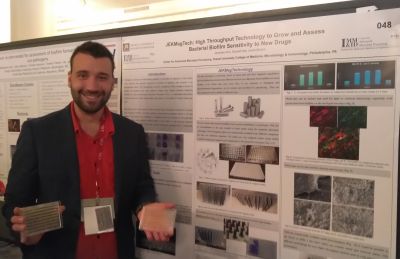 Donald J. Hall, PhD candidate, presenting 'JEKMag Tech: High Throughput Technology to Grow and Assess Bacterial Biofilm Sensitivity to New Drugs' at the 2108 ASM Conference