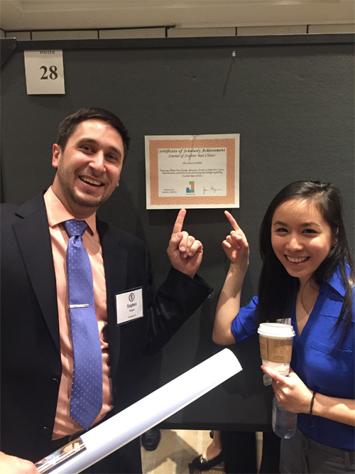Stephen Rogers and Denise Wang presented the HOP project to the Society of Student Run Free Clinics.