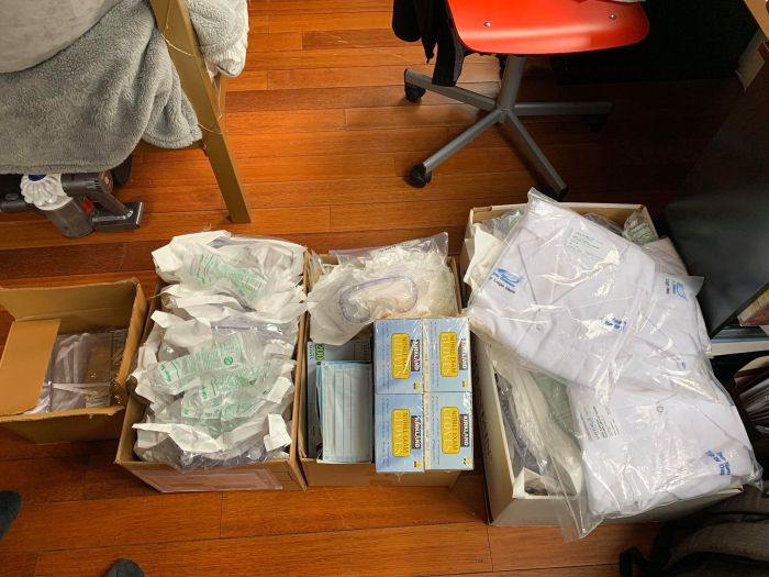 Some PPE collected by Drexel MD students
