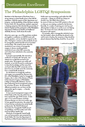Francis Smith, DO, in the Fall 2016 issue of Pulse