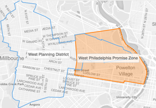 West Philadelphia Promise Zone map