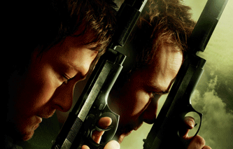 Two men holding the backs of their guns to their forheads poster for Boondocks Saints II