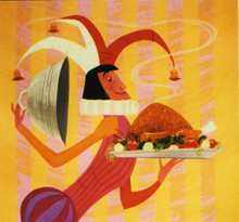 Cartoon of Court Jester with Turkey