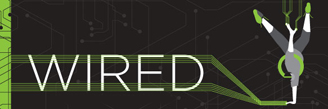 Graphic of futuristic break dancer with the word wired