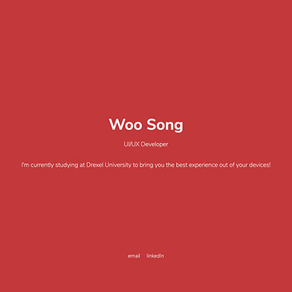 Woo Song Portfolio Site