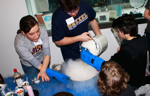Making liquid nitrogen ice cream at the 2012 Philly Materials Day