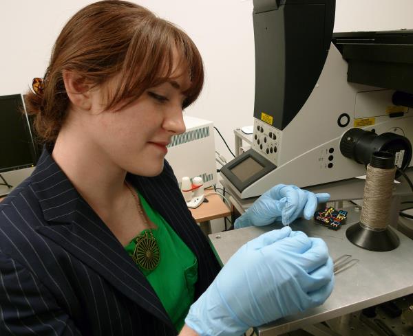 Ph.D. Student Kristy Jost in the Lab