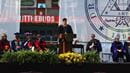 Justin Best at the podium at Drexel's 2025 Commencement.