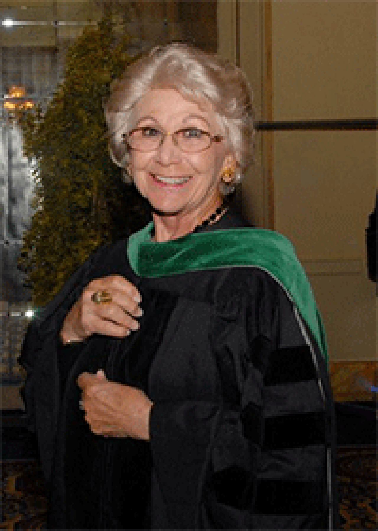 Anne Bedrosian in graduation regalia