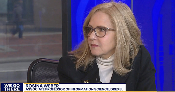 Screenshot of Rosina Weber speaking on TV broadcast