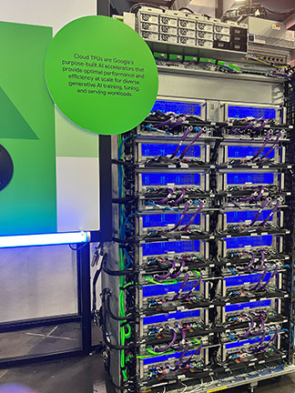 Photo of Google TPU exhibit at Google Cloud Conference