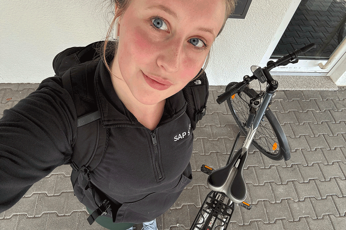 Posing with the bike I used to commute to work
