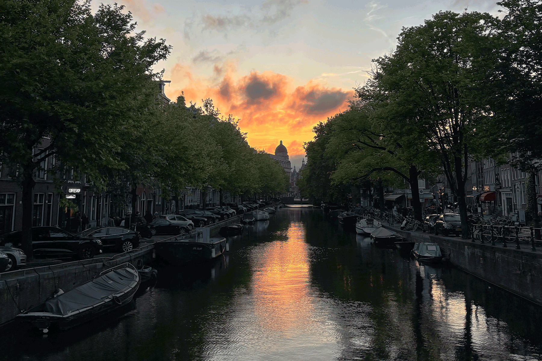 Amsterdam Canal at sunset