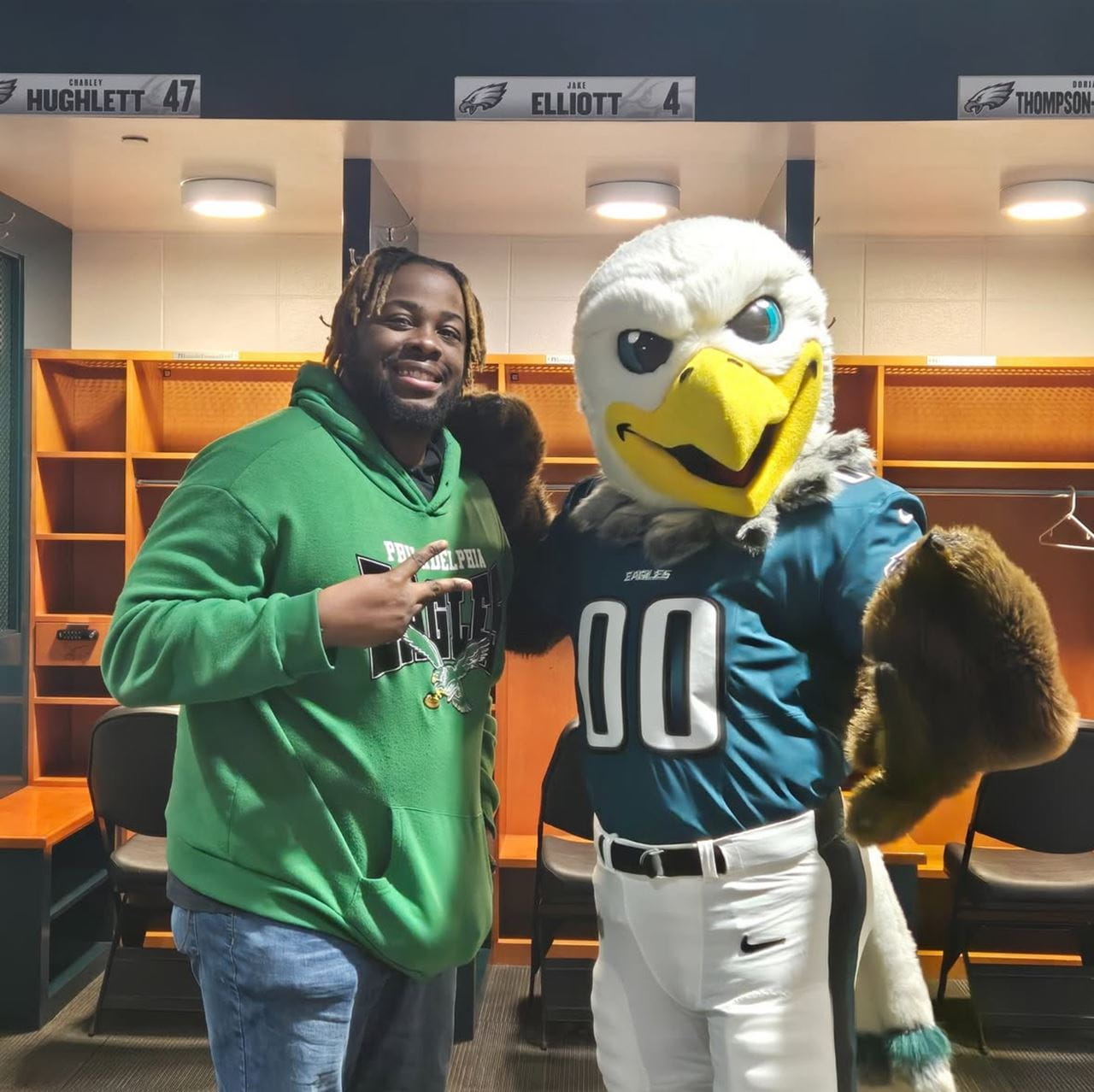 Waltkeem Jenkins representing Healing Hurt People at the Eagles Breakfast Summit at Lincoln Financial Field