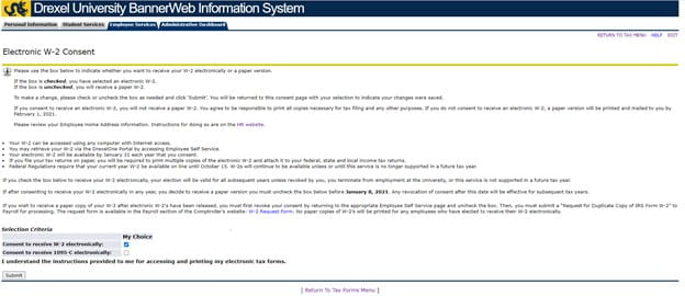 W-2 Election Electronic Consent