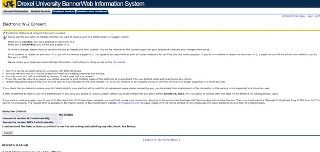W-2 Election No Electronic Consent