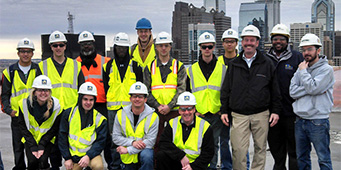 Construction workers at job site