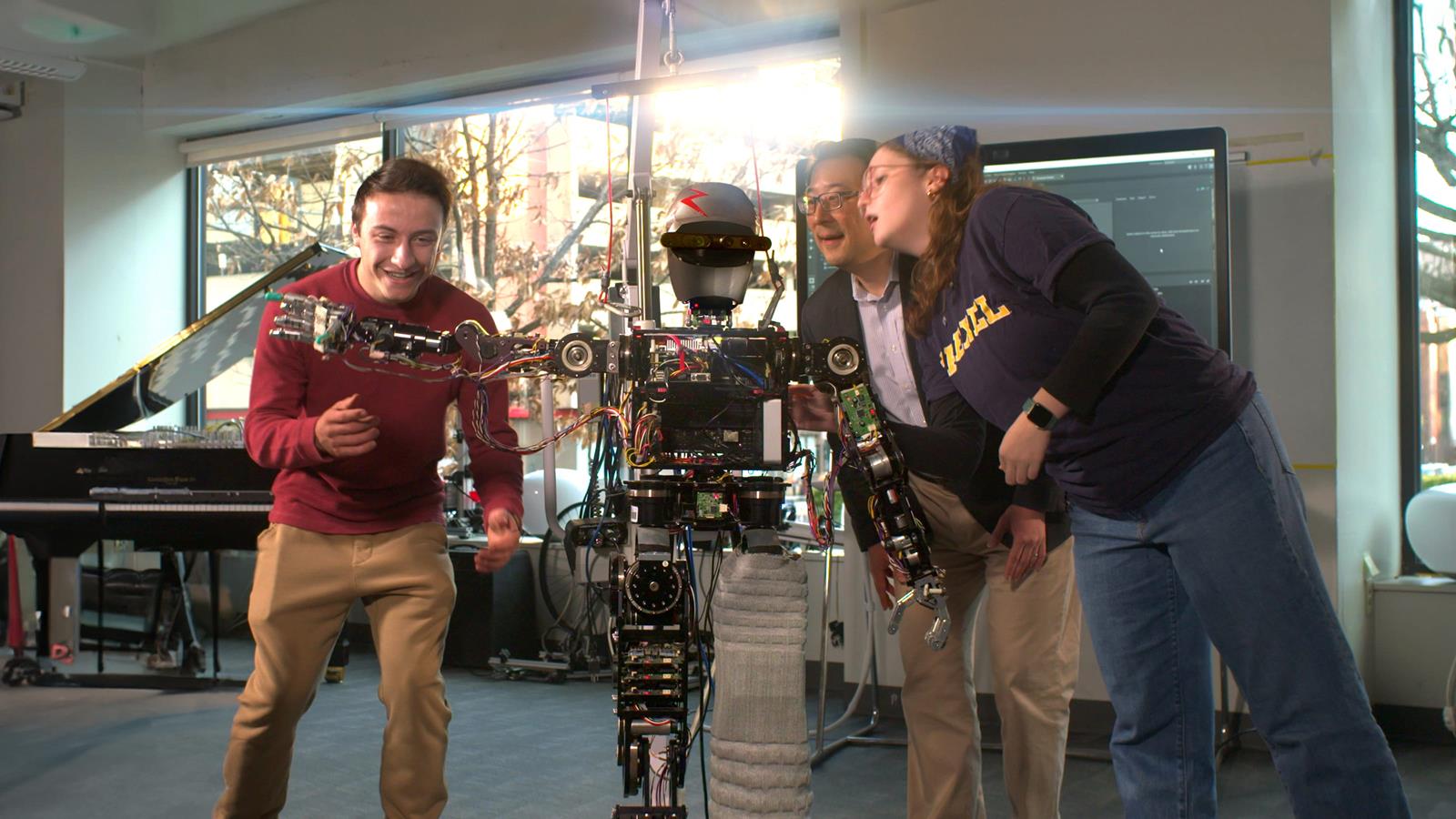 Students in the robotics lab