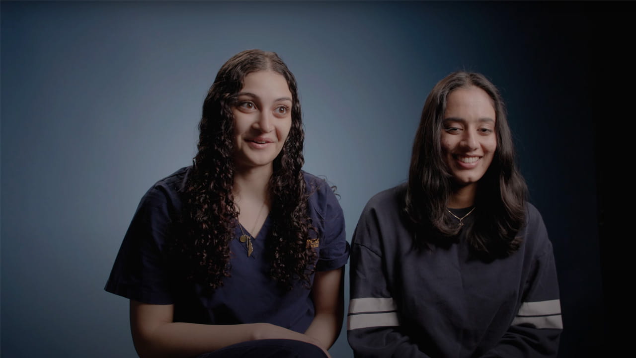 Two female students in an interview)