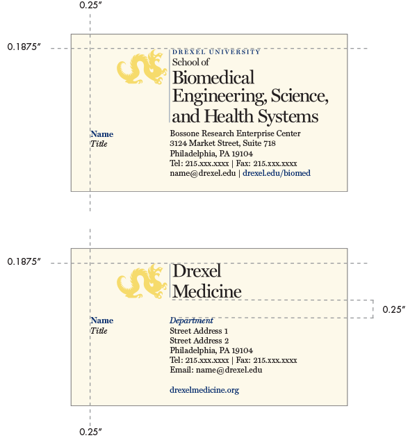 Academic business cards