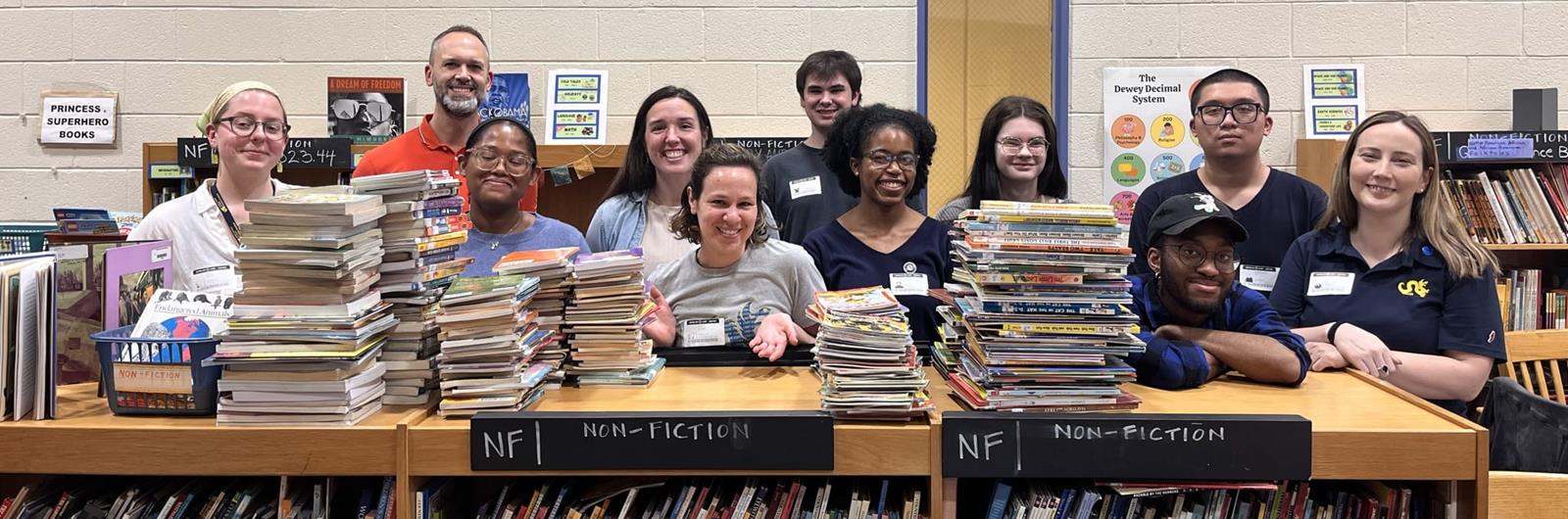 Lindy Center Volunteers at a library